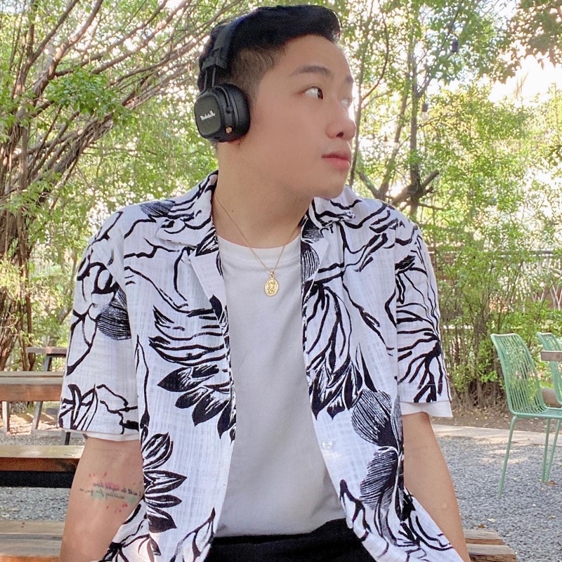 Áo sơ mi hoạ tiết hoa LECENT
