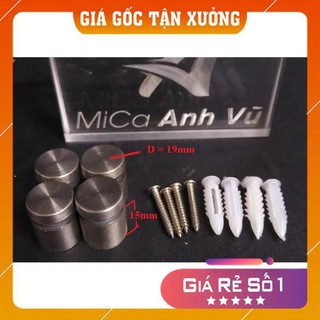 [Giá Gốc Tận Xưởng] Bộ 4 ốc trụ kính inox kèm vít nở gắn khung treo tường