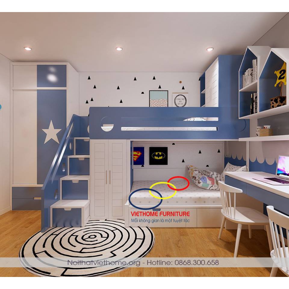 Giường tầng đa dụng thông minh & sang trọng cho con  - Viethome