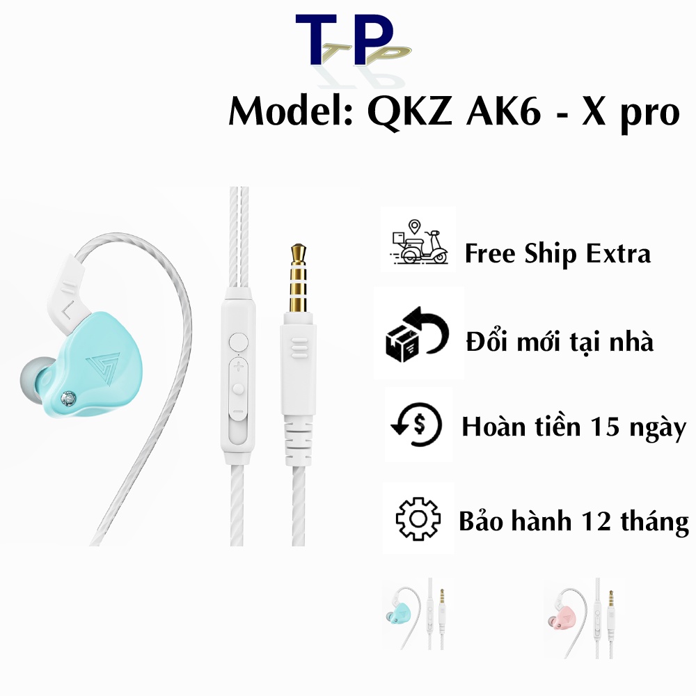 Tai nghe nhét tai QKZ AK6-X âm thanh trung thực, dải bass ấm áp, mic xin sò để làm việc online