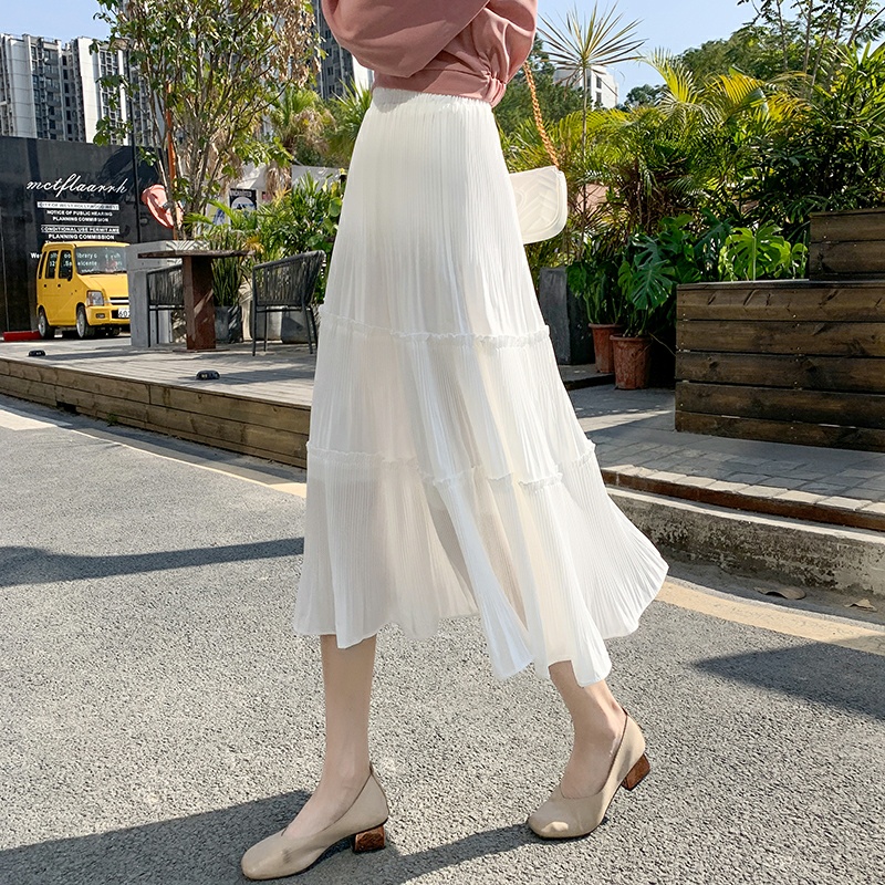 Chân váy dài dập ly, chân váy midi kiểu dáng ulzzang thời trang Hàn Quốc Fmstyle Saigon 21CV01KP1404 | BigBuy360 - bigbuy360.vn