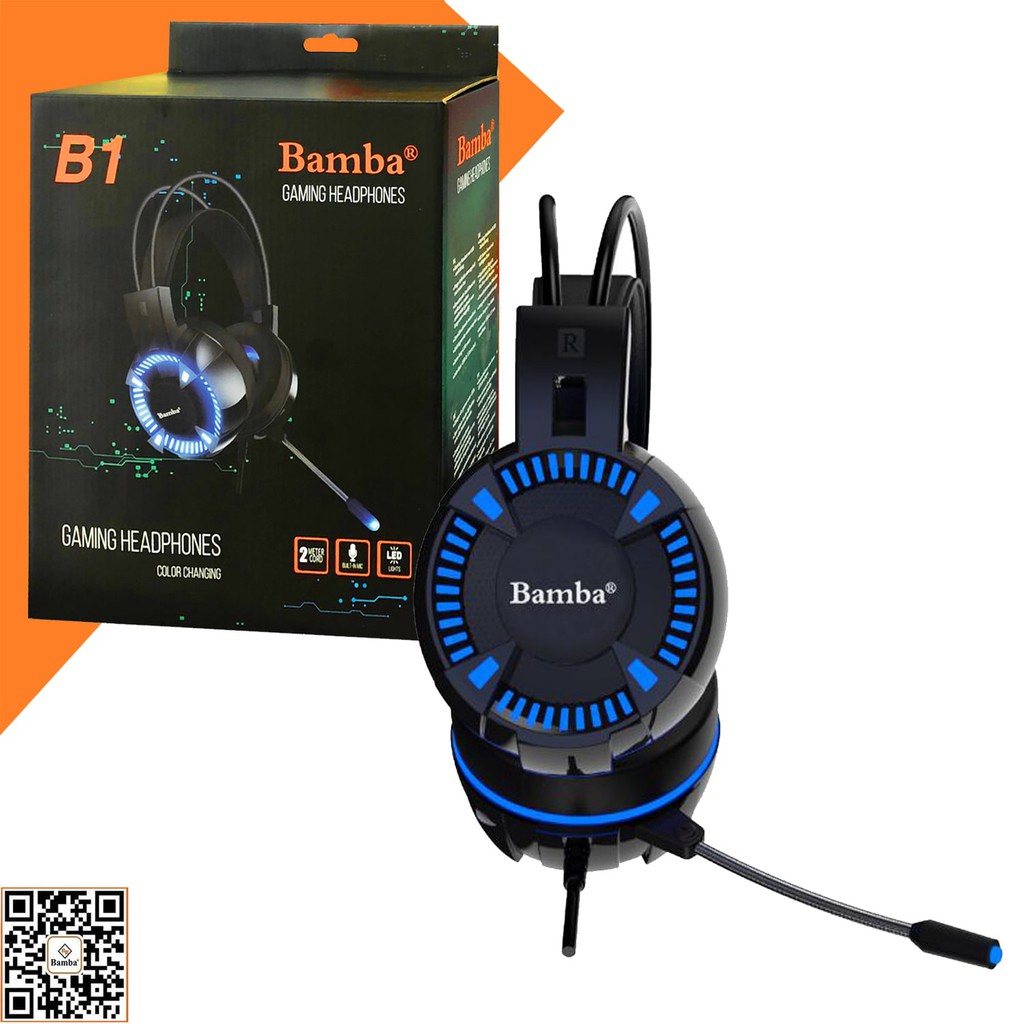 TAI NGHE CHỤP TAI CÓ DÂY CHUYÊN GAME LED BAMBA B1