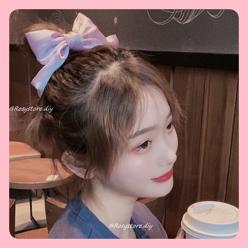 [Ảnh thật] KẸP NƠ TIỂU THƯ LỤA SATIN TÔNG HỒNG SANG TRỌNG- KẸP TÓC HÀN QUỐC PHỤ KIỆN NỮ GIÁ RẺ ĐẸP