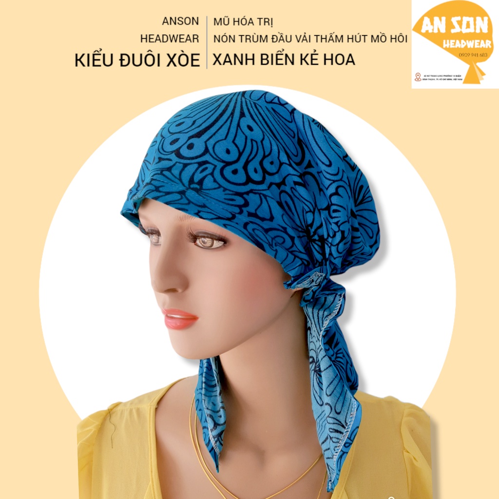 NÓN VẢI TRÙM ĐẦU CHO BỆNH NHÂN UNG THƯ, HOÁ TRỊ, XẠ TRỊ, CHEMO HAT, CANCER  HAT [TỔNG HỢP NÓN MÀU ĐEN]