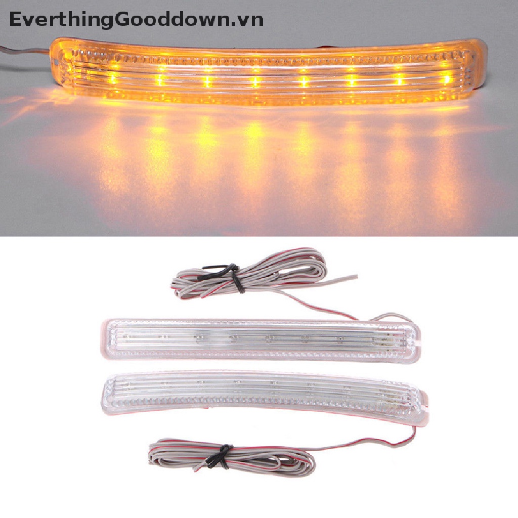 Bộ 2 Đèn LED Gắn Gương Chiếu Hậu Xe Hơi Màu Hổ Phách Mềm Mại 9 SMD12V