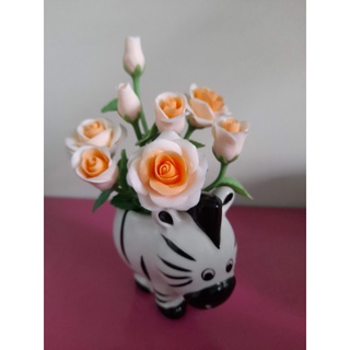 Chậu hồng mini đất sét