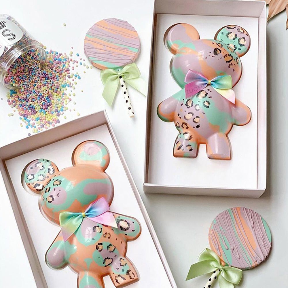 Khuôn silicone làm bánh hình chú gấu 3d tự làm thủ công