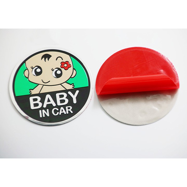 Logo dán kim loại BABY IN CAR