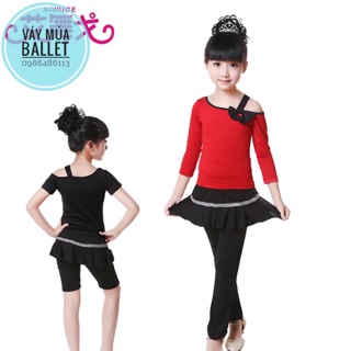 Bộ dance thun lệch vai dài tay