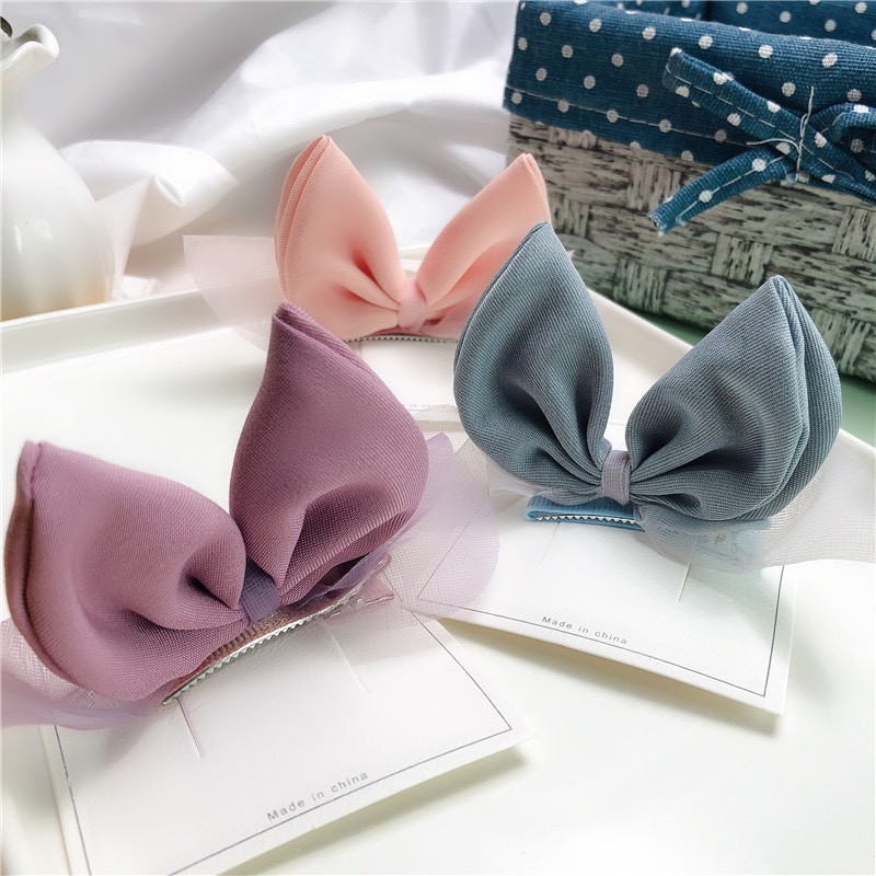 Kẹp Nơ Xinh Xắn Phong Cách Hàn Quốc Dễ Thương Cho Bé Gái