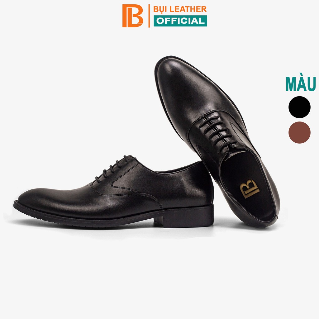 Giày nam oxford công sở da bò nappa cao cấp màu đen G103- Bụi leather- hộp sang trọng -Bảo hành 12 tháng