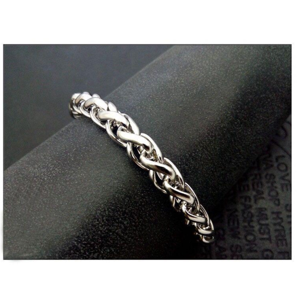 Vòng Tay Titatium Chuỗi Xích BảnTo Hình Giỏ Bông VTCHUOIGIOBONG