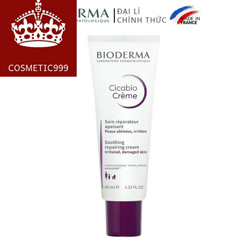 [Auth 100%] Kem dưỡng bioderma tím cicabio creme -cosmetic999