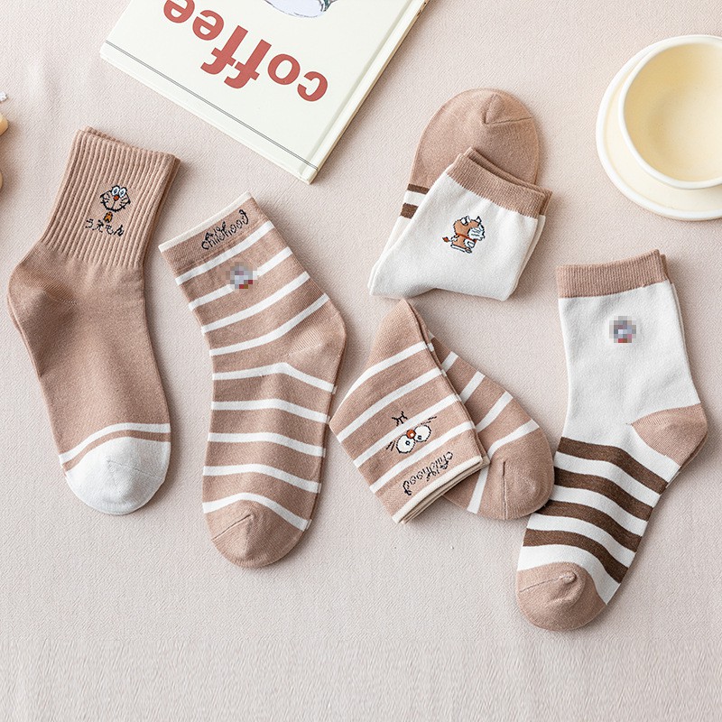 Tất nữ Ulzzang cao cổ chủ đề gấu nâu siêu xinh