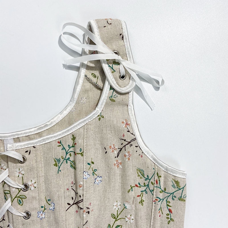 Áo Lửng Hai Dây In Hoa Phong Cách Vintage Gợi Cảm Cho Nữ