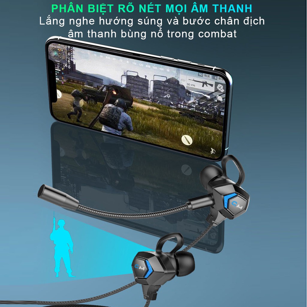 Tai nghe chơi game điện thoại SIDOTECH G28 cho game thủ Esport Pubg / FF / Liên Quân có mic 360 độ chống ồn - Chính Hãng