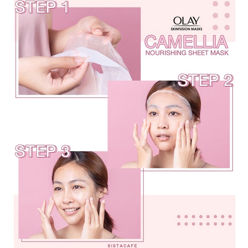 Mặt Nạ Olay Tinh Chất Hoa Trà Nhật Bản Nuôi Dưỡng Da 28g Skinfusion Masks Camellia