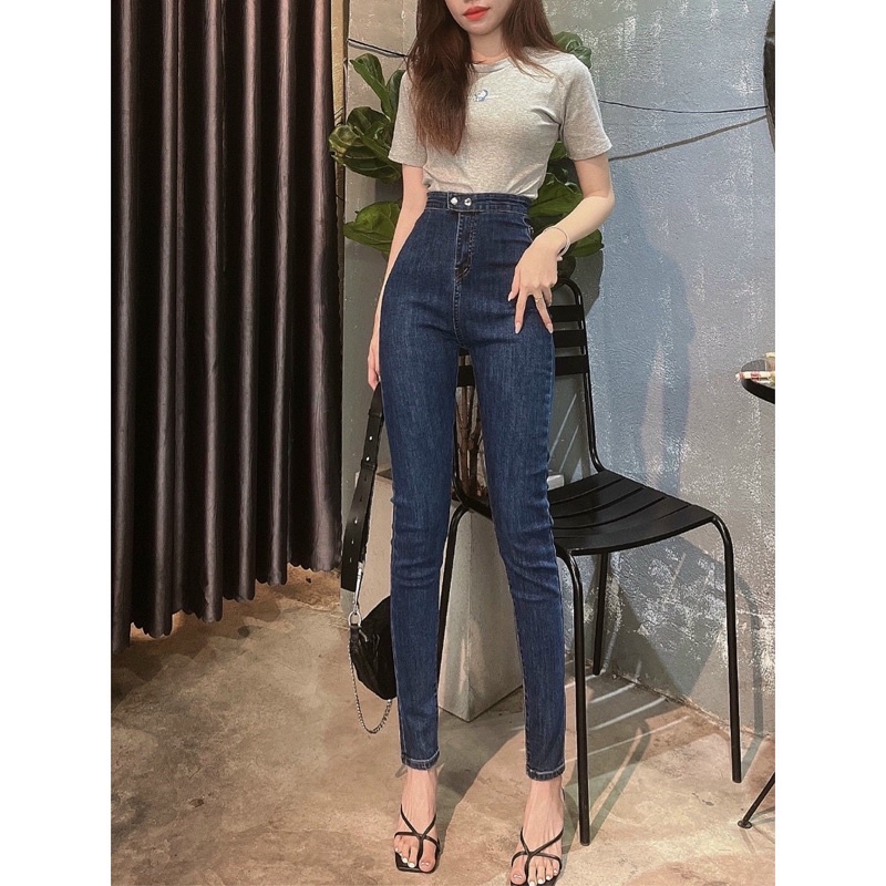 Quần jean ôm lưng siêu cao co giãn tốt, hình thật kèm video