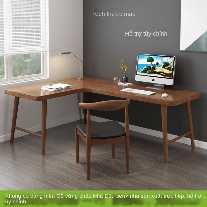 Bàn góc bàn máy tính bàn làm việc gỗ nguyên khối bàn viết nhà góc chữ L văn phòng kết hợp bàn viết và ghế [vận chuyển tr