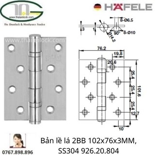 Bản lề lá Hafele 926.20.804