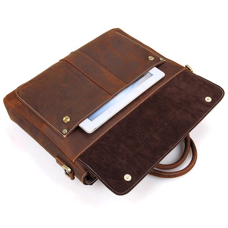 CẶP - TÚI DA ĐỰNG LAPTOP 14 INCH DA BÒ SÁP THẬT 100% - 509225