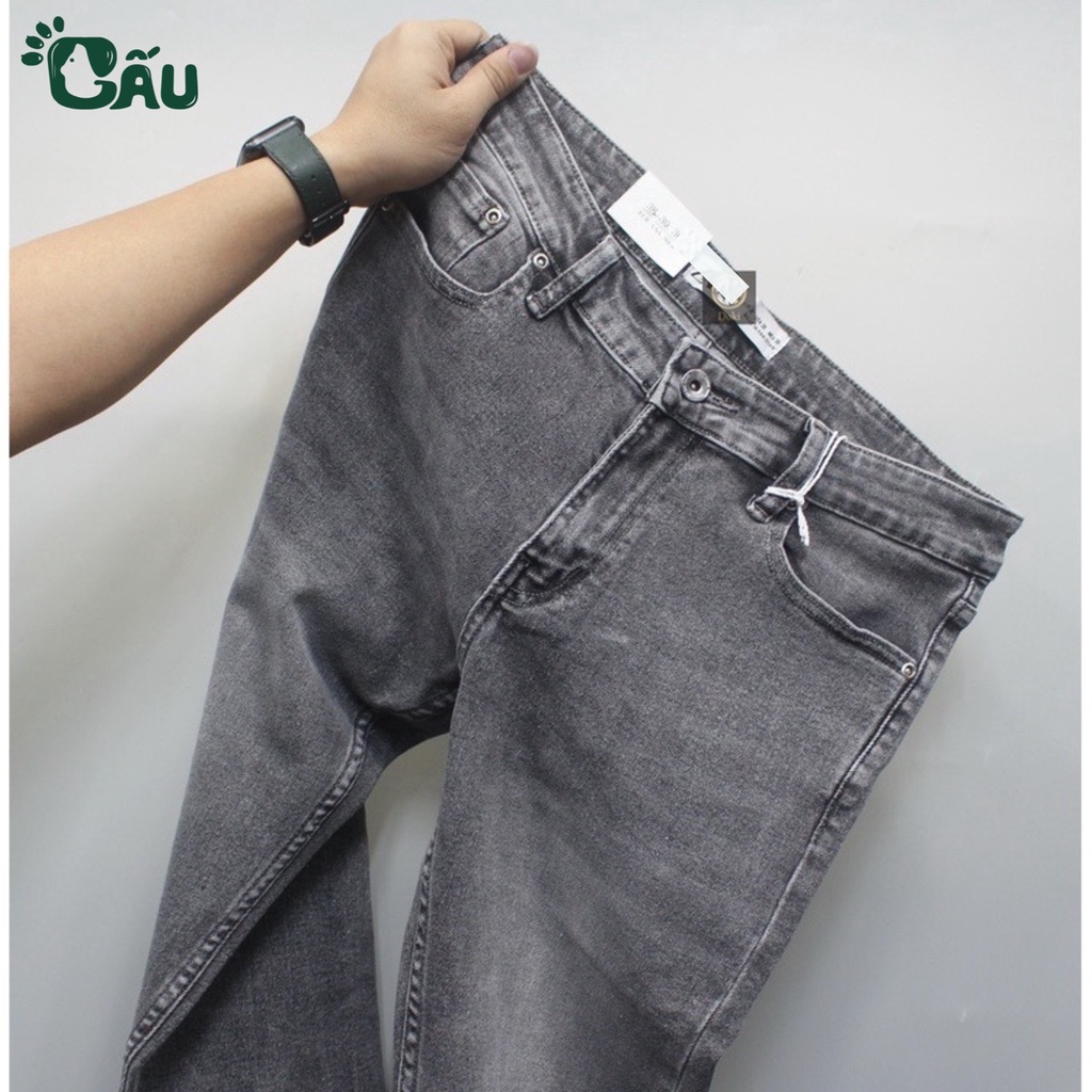 Quần jean nam rách Gấu 194 wass kiểu vải jeans co dãn, dày dặn form slimfit - Xám 5252