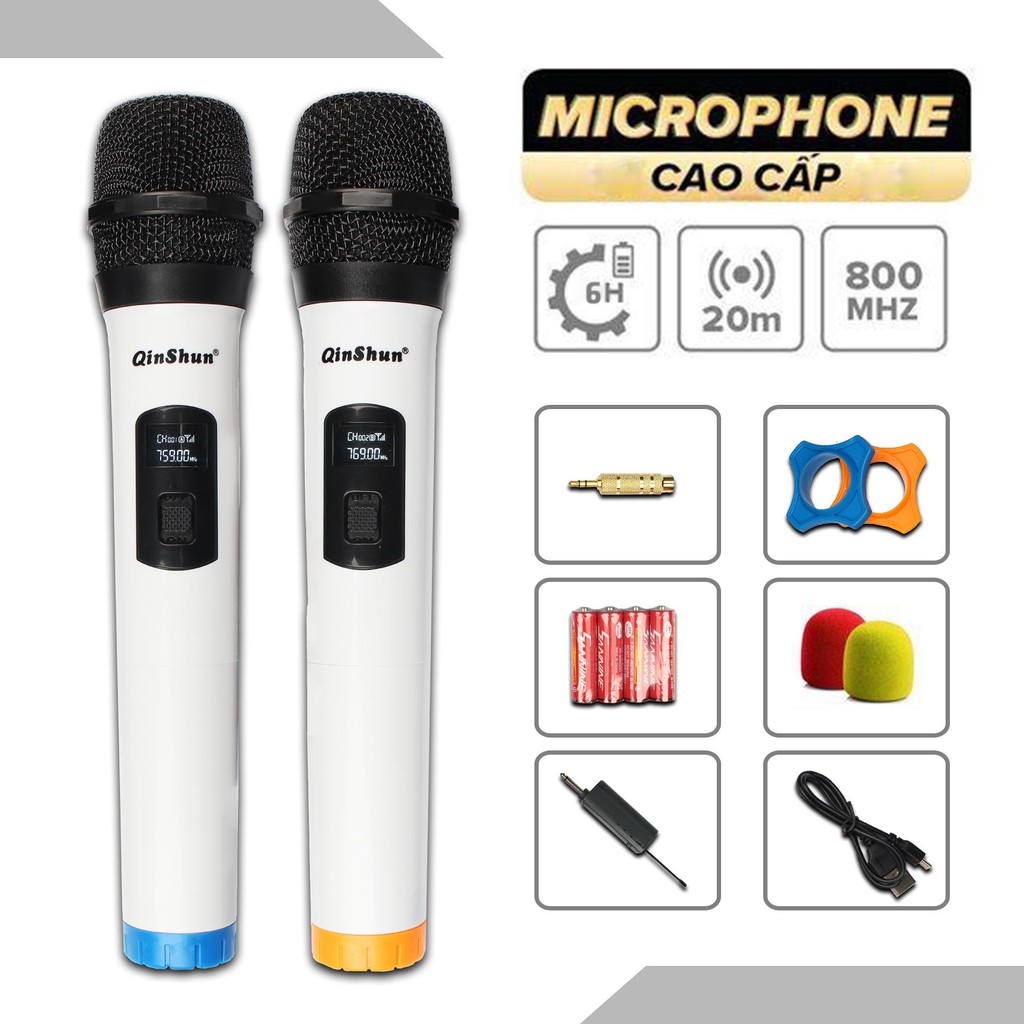 MICRO KHÔNG DÂY KARAOKE CHO LOA KÉO VÀ AMPLY KHÔNG DÂY KẾT NỐI TRỰC TIẾP BẰNG PIN BẢO HÀNH 6 THÁNG SHIP COD TOÀN QUỐC