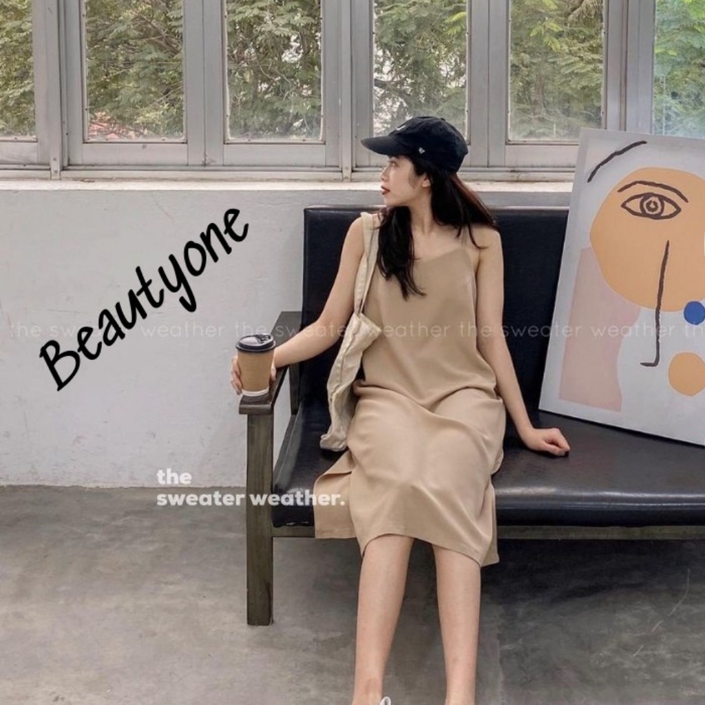 Váy 2 dây đũi xuông - Đầm trơn basic nữ CỰC XINH 🌸