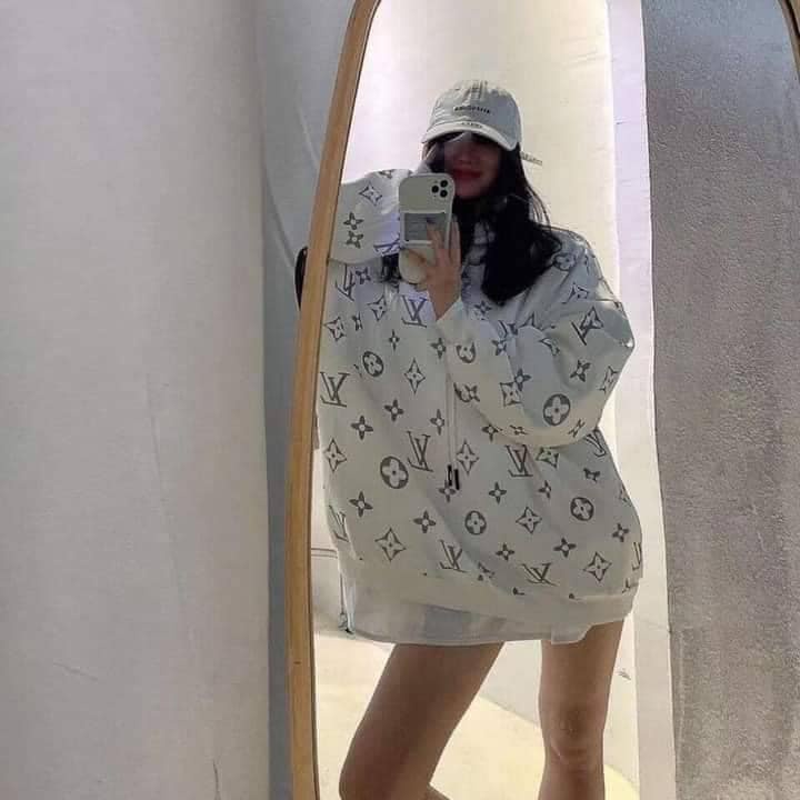 Áo Nỉ Hoodie LV Fom Rộng Chất Nỉ Ngoại Hình In Nét Căng
