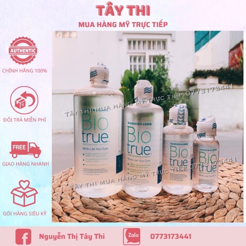 BẢN MỸ 🇺🇸  Nước ngâm Lens Biotrue 60ml - 118ml - 296ml - 473ml