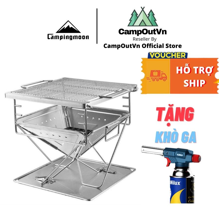 Campingmoon đồ cắm trại campoutvn bếp nướng than cắm trại du lịch dã ngoại inox A015