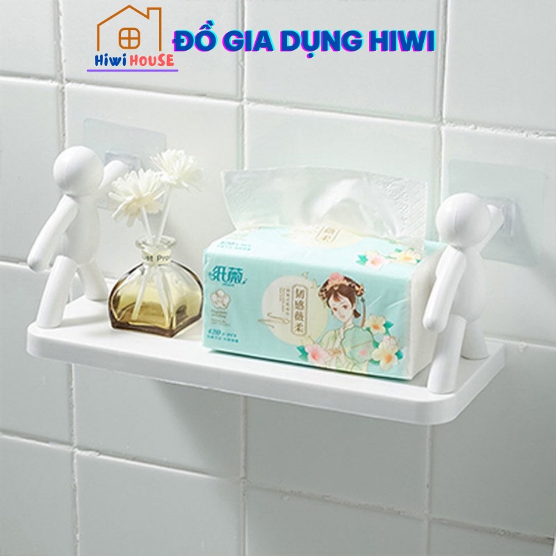 Kệ hình nhân decor nhà tắm, kệ nhựa CAO CẤP nhà bếp dán tường siêu dính chịu lực kiểu Nhật bản