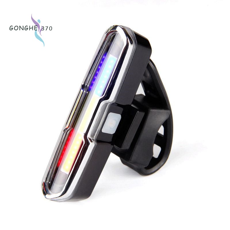 USB Rechargeable Front Rear Lithium Battery LED Bike Taillight Cycling Helmet Lamp Mount Bicycl