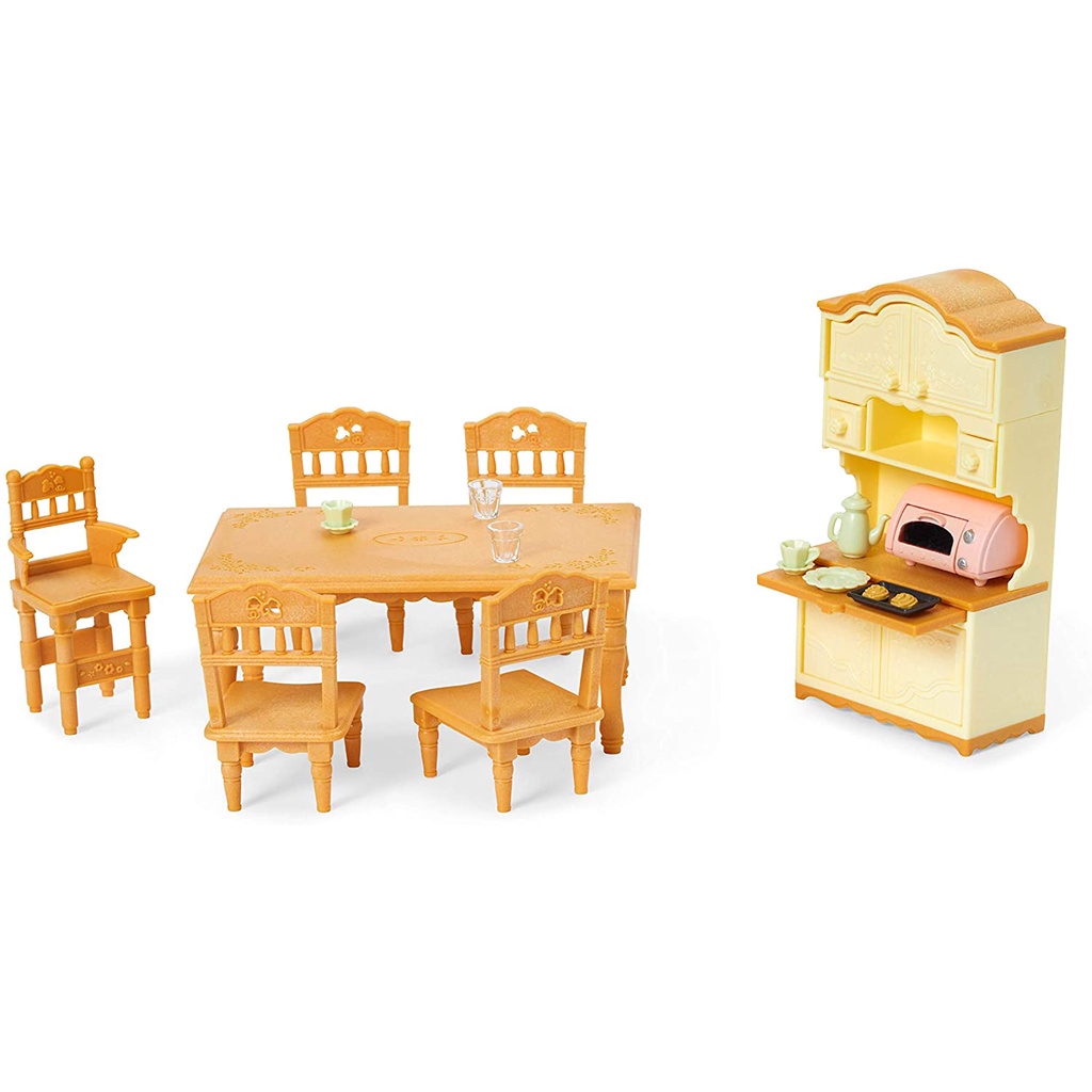 Sylvanian Families Calico Critters Bộ Nội Thất Phòng Ăn Dining Room Set