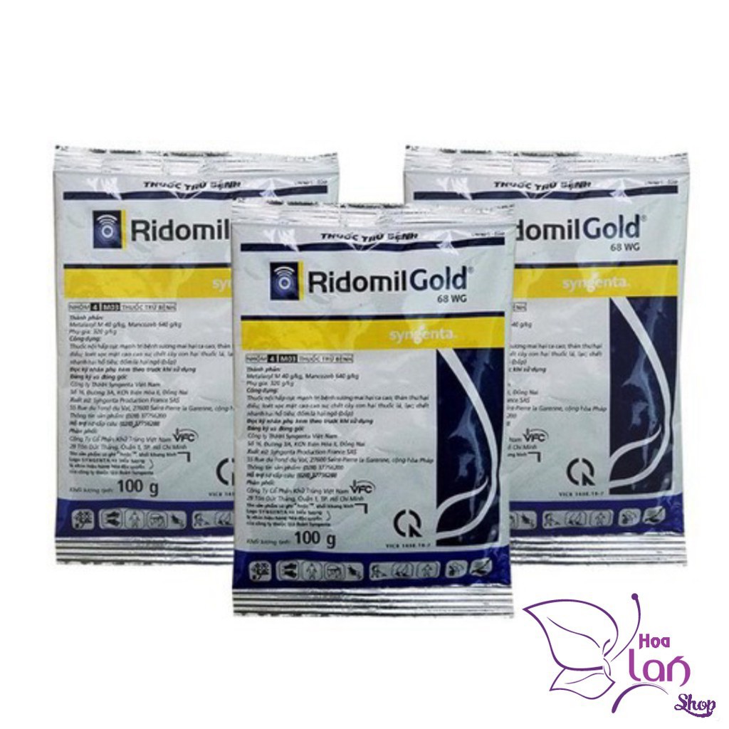 Ridomin Gold ⚜️FREESHIP⚜️  Thuốc Trừ Nấm Phòng Bệnh Cho Lan - Cây Cảnh  68 WG gói 100gram