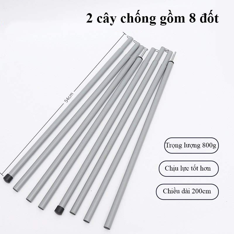 Bộ 2 cây chống mái tăng, cửa lều có túi đựng, thanh chống tăng bạt, hiên lều dã ngoại- Family Travel
