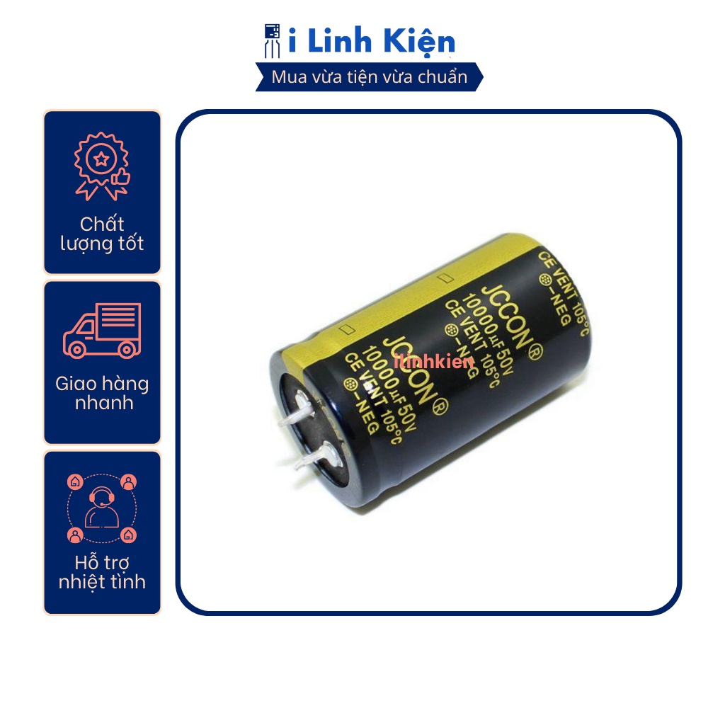 Tụ hóa 100V 2200uF-10000uF chân cứng JCCON Audio