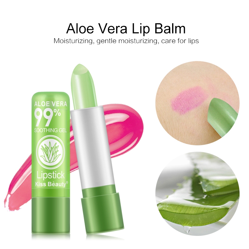 Natural Aloe Vera Moisturizing Lipstick / Temperature Color Changing Lip Stick / Long Lasting Lip Balm / Women Daily Basic Lips Makeup Cosmetic