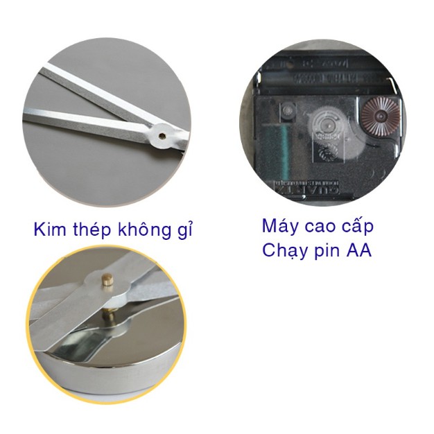 Đồng hồ dán tường DIY 3D Style Cao Cấp