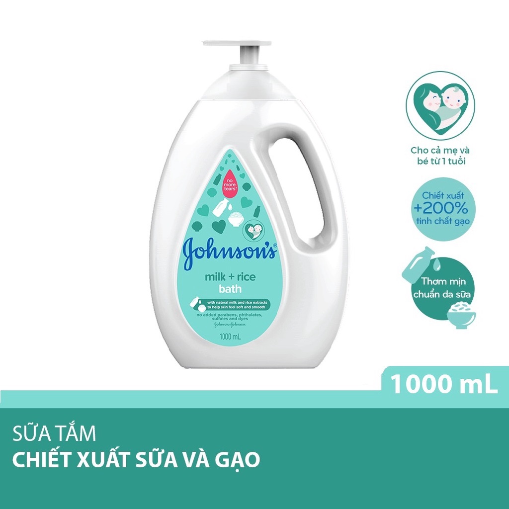 Sữa Tắm Johnson's Cho Bé Chứa Sữa Và Gạo 1000ml