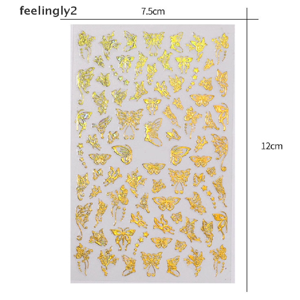 [Hàng mới về] Sticker trang trí móng hình bướm laser DIY