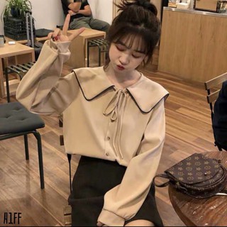 Áo sơ mi cổ bẻo nơ siêu đẹp sẵn hàng tại shop