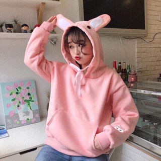 (CÓ ẢNH THẬT) Áo hoodie tai thỏ