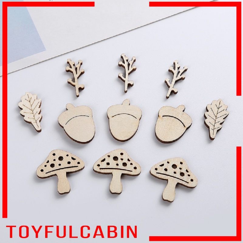 Set 50 Lát Gỗ Tự Nhiên Trang Trí Cây Treo DIY