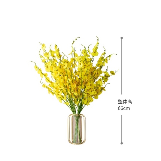 [ Cả bình và hoa ] Bình hoa lan vũ nữ vàng trang trí nhà cửa sang trọng và hiện đại