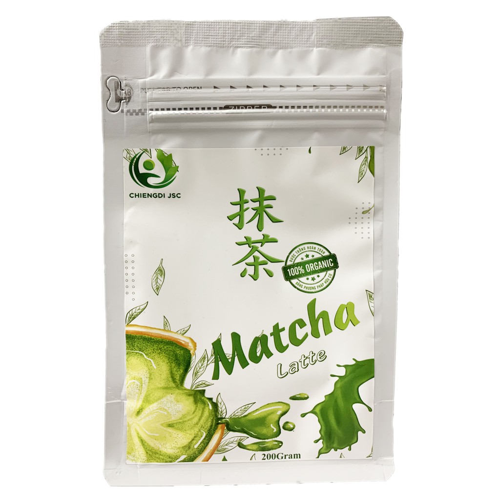 Trà Matcha Latte (được làm từ matcha hữu cơ nguyên chất 100%) túi 200gr