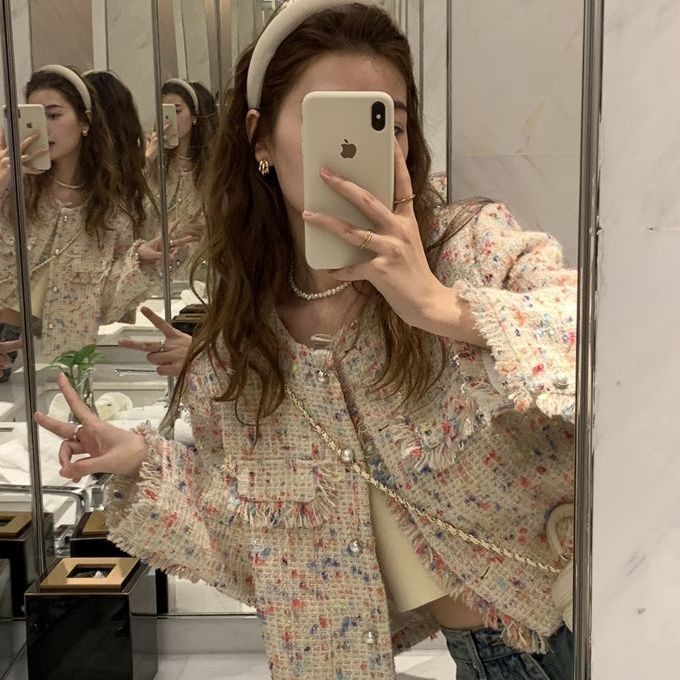 Aó dạ nữ dạ tweed dáng ngắn màu đẹp dễ kết hợp