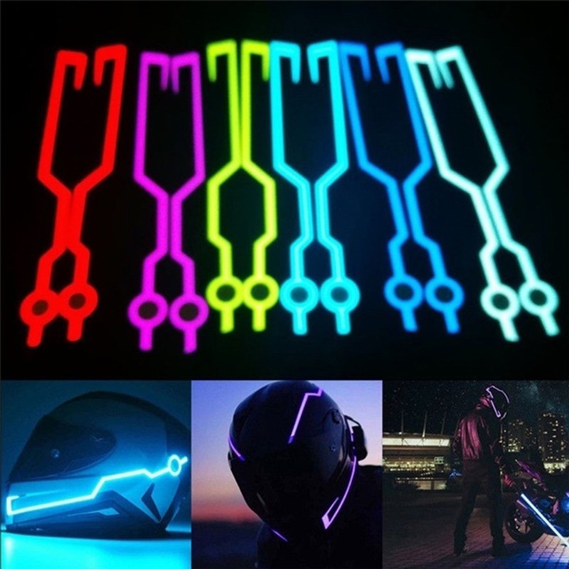 [bigapple]Motorcycle Helmet Cold Light Strip Helmets Mode Night Time Riding Signal Lights adore