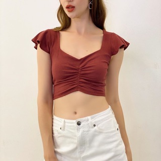 CROPTOP NHÚN NGỰC TAY CÁNH TIÊN