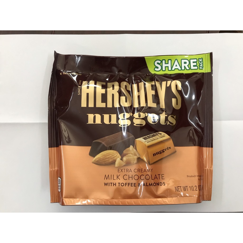 Kẹo Socola Hershey's Nuggets - Vuông Đắng Nhân Hạnh Nhân (Cam)